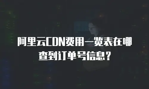 阿里云CDN费用一览表在哪查到订单号信息？