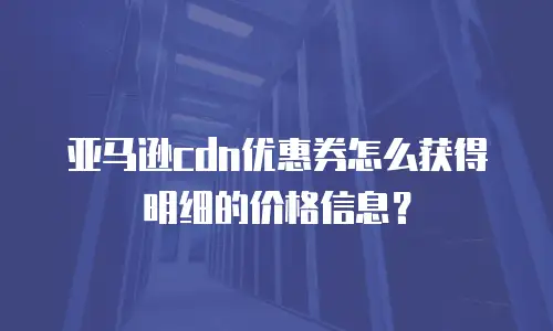 亚马逊cdn优惠券怎么获得明细的价格信息？