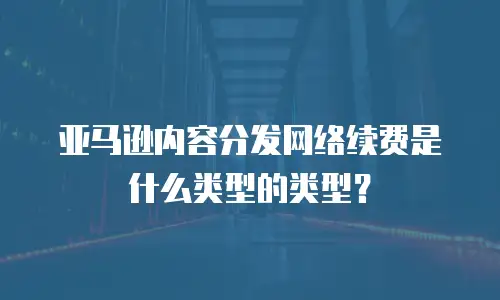 亚马逊内容分发网络续费是什么类型的类型？