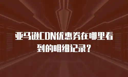 亚马逊cdn优惠券在哪里看到的明细记录？