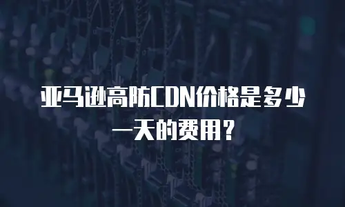 亚马逊高防CDN价格是多少一天的费用？