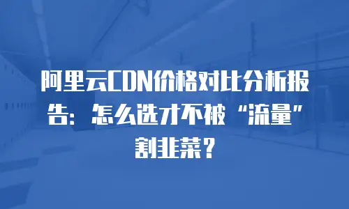 阿里云CDN价格对比分析报告：怎么选才不被&ldquo;流量&rdquo;割韭菜？