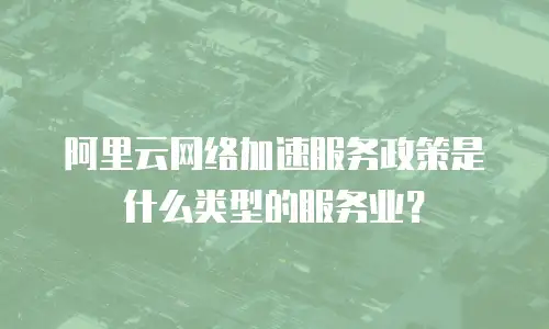 阿里云网络加速服务政策是什么类型的服务业？