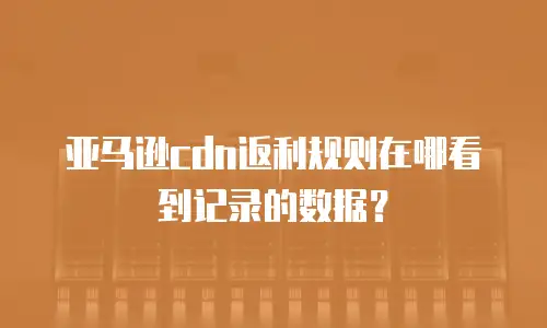 亚马逊cdn返利规则在哪看到记录的数据？