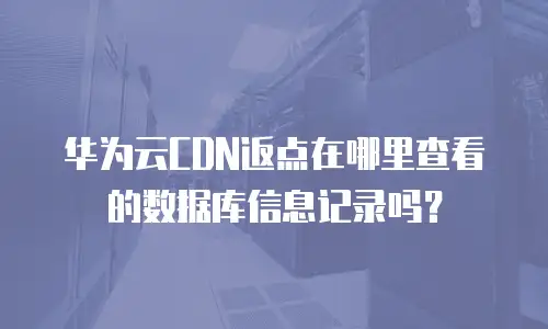 华为云CDN返点在哪里查看的数据库信息记录吗？