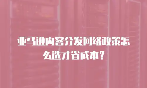 亚马逊内容分发网络政策怎么选才省成本？