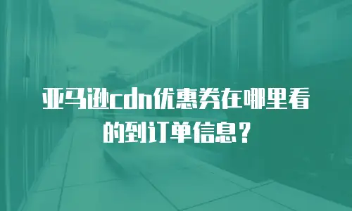 亚马逊cdn优惠券在哪里看的到订单信息？