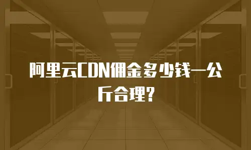阿里云CDN佣金多少钱一公斤合理？