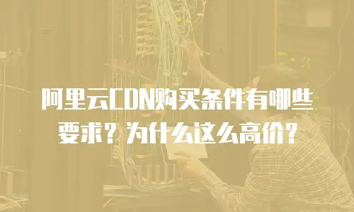 阿里云CDN购买条件有哪些要求？为什么这么高价？