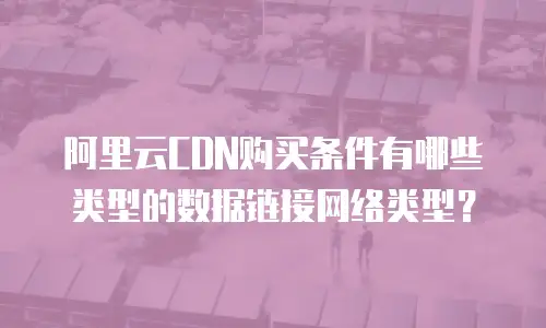 阿里云CDN购买条件有哪些类型的数据链接网络类型？
