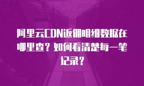 阿里云CDN返佣明细数据在哪里查？如何看清楚每一笔记录？