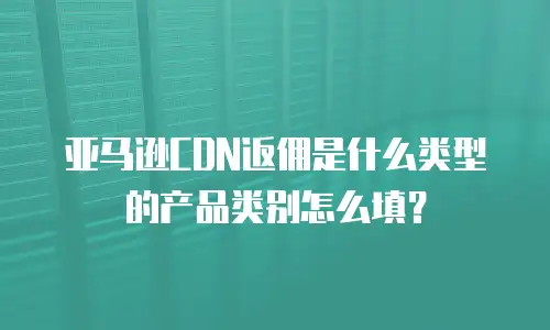 亚马逊CDN返佣是什么类型的产品类别怎么填？