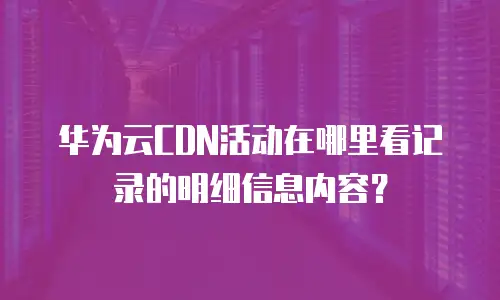 华为云CDN活动在哪里看记录的明细信息内容？