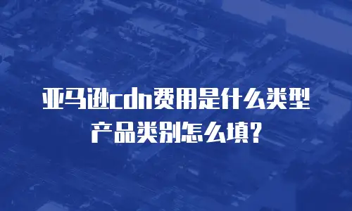 亚马逊cdn费用是什么类型产品类别怎么填？