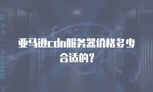 亚马逊cdn服务器价格多少合适的？