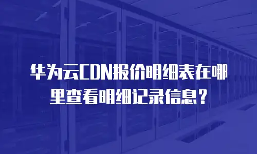 华为云CDN报价明细表在哪里查看明细记录信息？