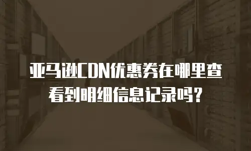 亚马逊cdn优惠券在哪里查看到明细信息记录吗？