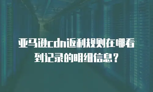 亚马逊cdn返利规则在哪看到记录的明细信息？