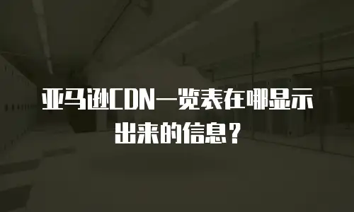 亚马逊cdn一览表在哪显示出来的信息？