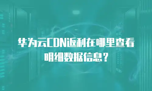 华为云CDN返利在哪里查看明细数据信息？