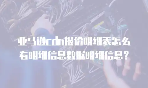 亚马逊cdn报价明细表怎么看明细信息数据明细信息？