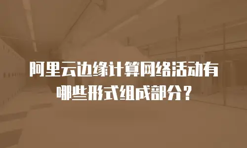 阿里云边缘计算网络活动有哪些形式组成部分？