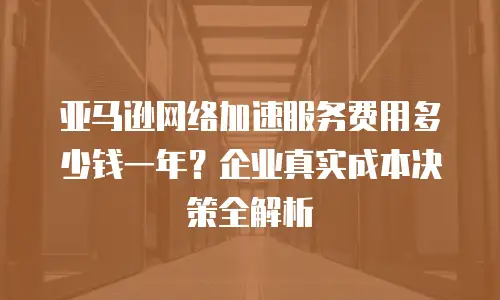 亚马逊网络加速服务费用多少钱一年？企业真实成本决策全解析