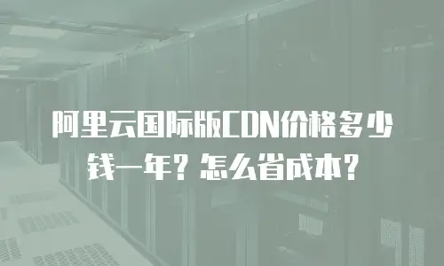 阿里云国际版CDN价格多少钱一年？怎么省成本？