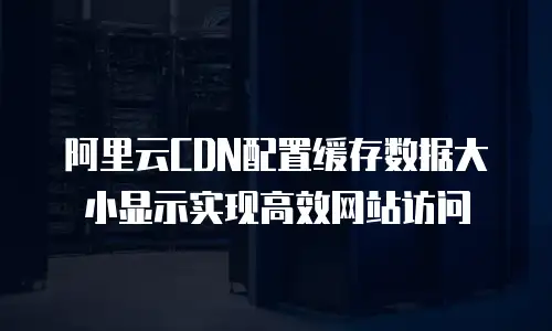 阿里云CDN配置缓存数据大小显示实现高效网站访问