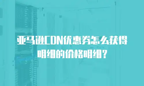 亚马逊CDN优惠券怎么获得明细的价格明细？