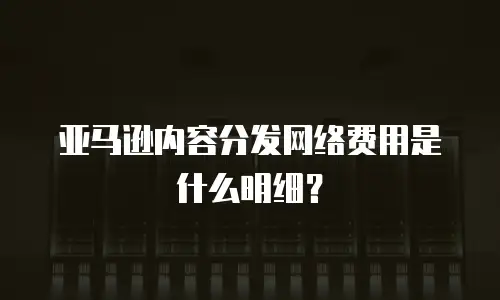 亚马逊内容分发网络费用是什么明细？