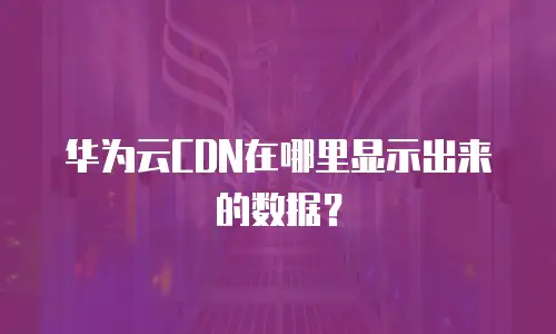 华为云CDN在哪里显示出来的数据？