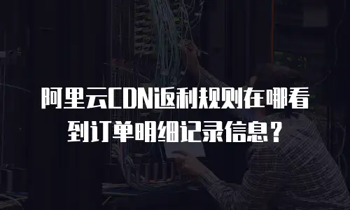 阿里云CDN返利规则在哪看到订单明细记录信息？