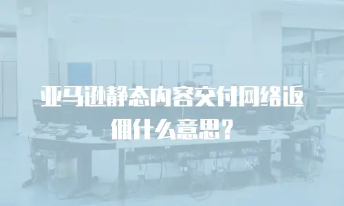 亚马逊静态内容交付网络返佣什么意思？