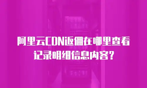 阿里云CDN返佣在哪里查看记录明细信息内容？
