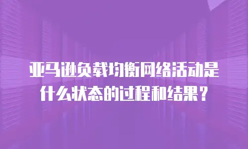 亚马逊负载均衡网络活动是什么状态的过程和结果？