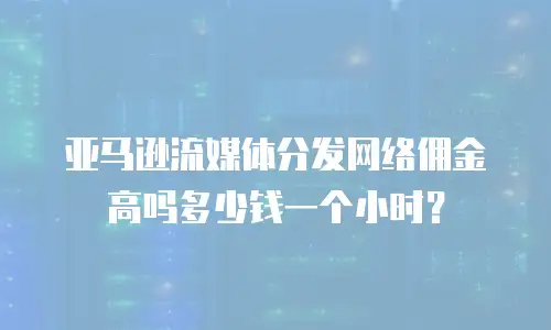 亚马逊流媒体分发网络佣金高吗多少钱一个小时？