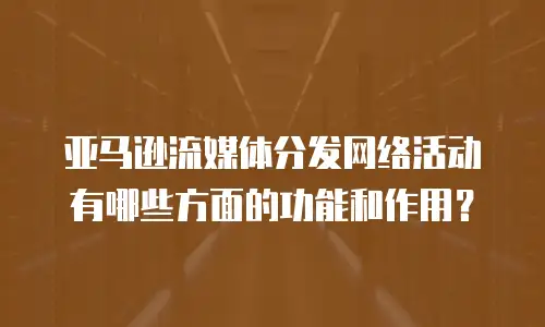 亚马逊流媒体分发网络活动有哪些方面的功能和作用？