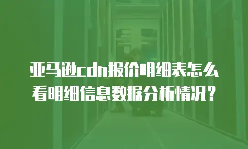 亚马逊cdn报价明细表怎么看明细信息数据分析情况？