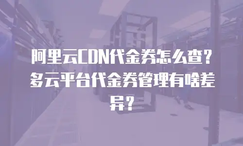 阿里云CDN代金券怎么查？多云平台代金券管理有啥差异？