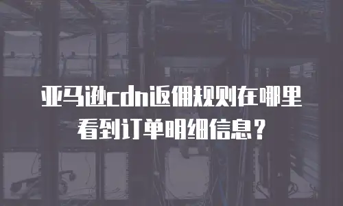 亚马逊cdn返佣规则在哪里看到订单明细信息？