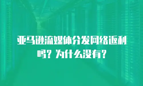亚马逊流媒体分发网络返利吗？为什么没有？