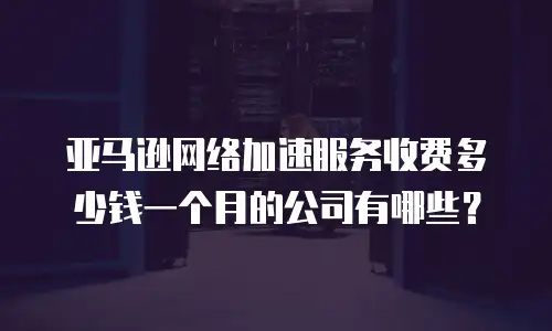 亚马逊网络加速服务收费多少钱一个月的公司有哪些？