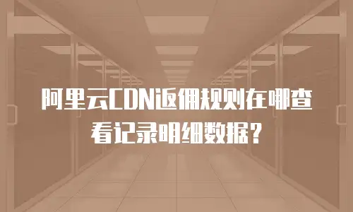 阿里云CDN返佣规则在哪查看记录明细数据？