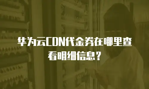 华为云CDN代金券在哪里查看明细信息？