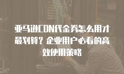 亚马逊CDN代金券怎么用才最划算？企业用户必看的高效使用策略