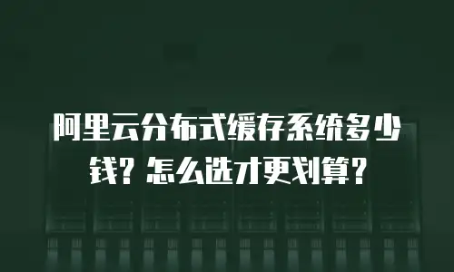 阿里云分布式缓存系统多少钱？怎么选才更划算？