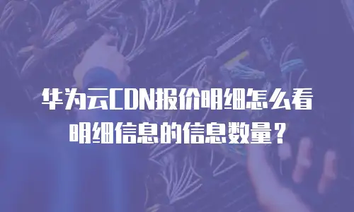 华为云CDN报价明细怎么看明细信息的信息数量？