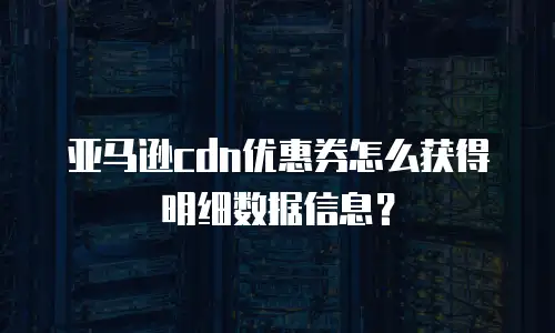 亚马逊cdn优惠券怎么获得明细数据信息？