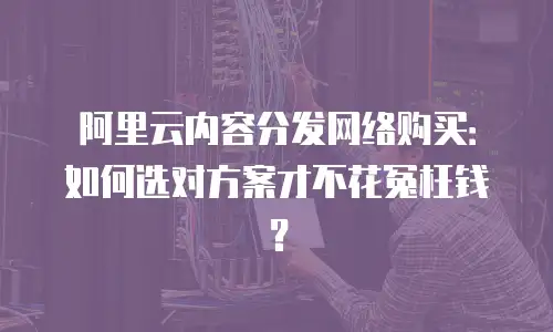阿里云内容分发网络购买：如何选对方案才不花冤枉钱？